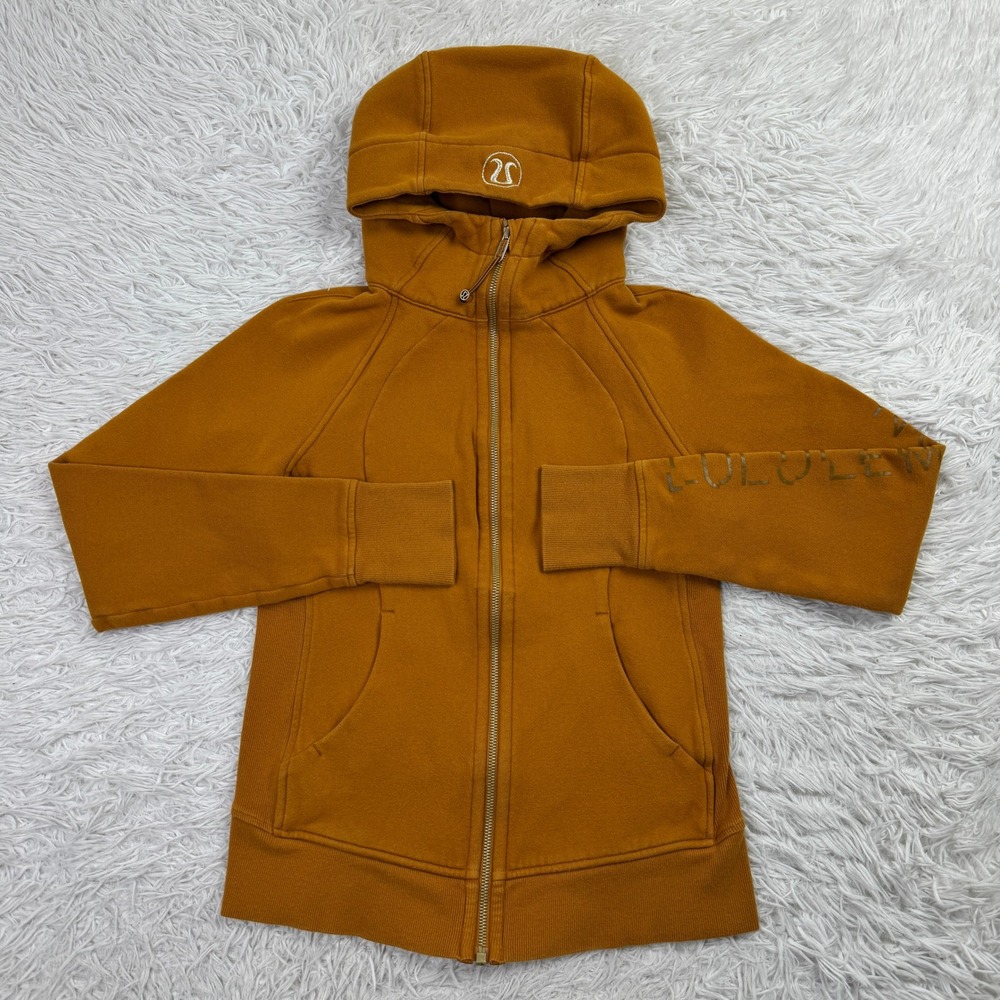lululemon athletica Women's Hooded Full-Zip Sweatshirt in Rust/Amber